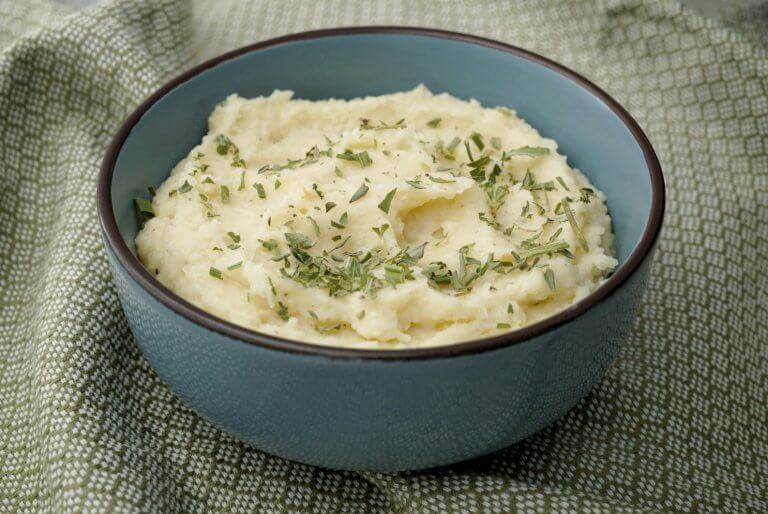 Parsnip puree in a bowl