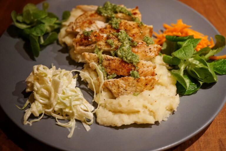 turkey breast with celeriac parsnip puree