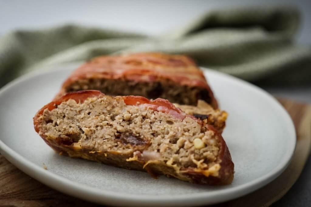 smoked bacon-wrapped meatloaf.