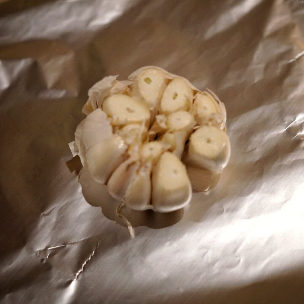 garlic head with tips cut off