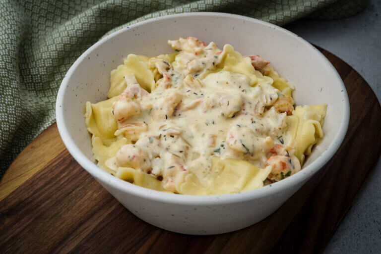 ravioli with lobster ravioli sauce.